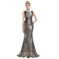 Starzz 2016 sin mangas pálido dorado Backless brillantes lentejuelas largo formal vestido de noche ST000072-2